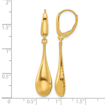 Polished Teardrop Dangle Leverback Earrings