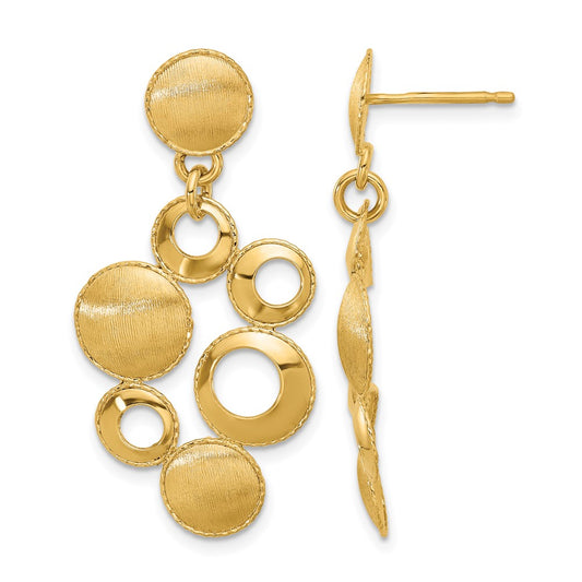 Polished and Satin Circles Post Dangle Earrings