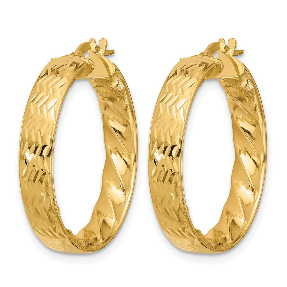 Polished and D/C Hoop Earrings - 4.75mm