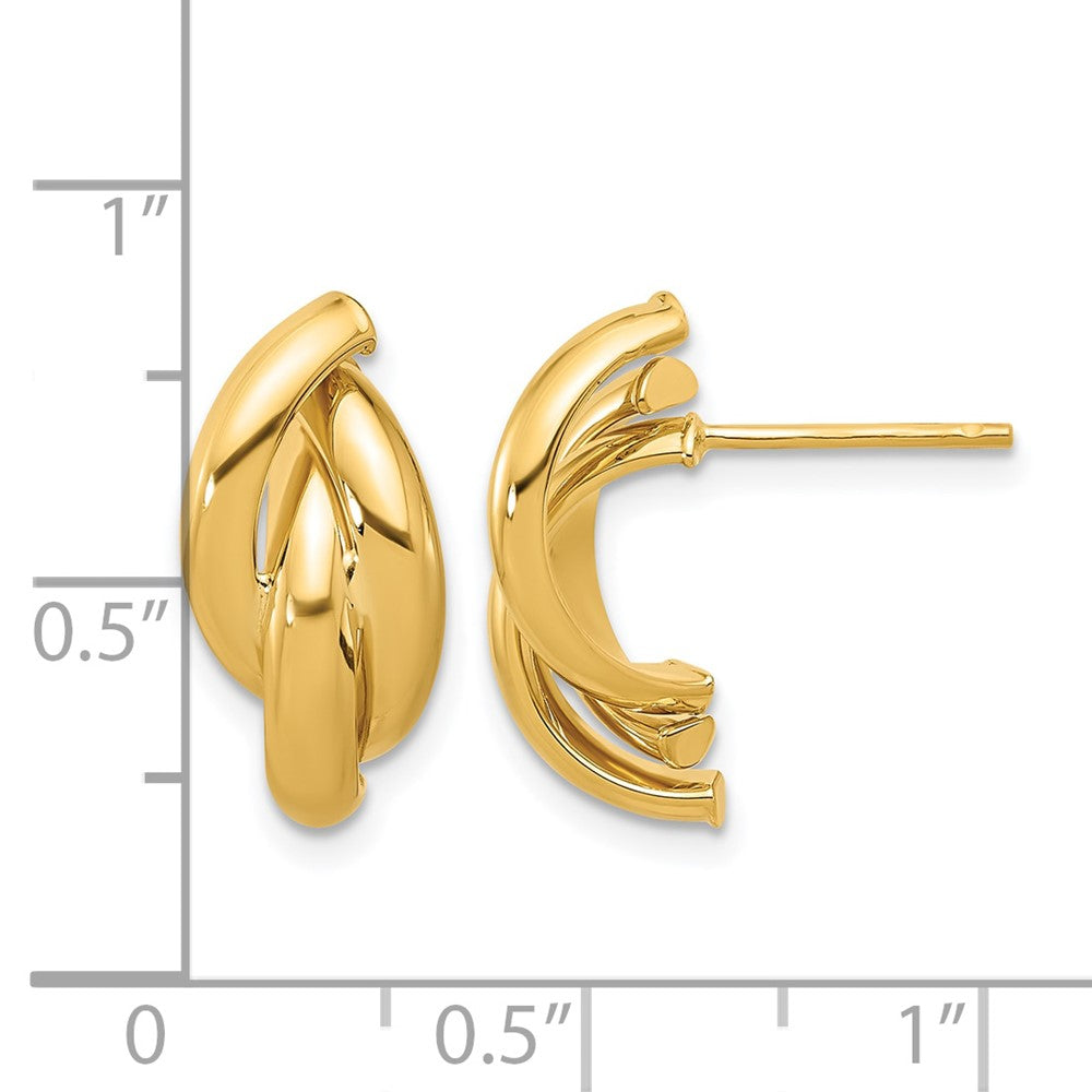 Polished Twisted Post Earrings - 15.85mm