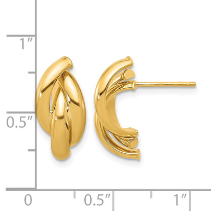 Polished Twisted Post Earrings - 15.85mm