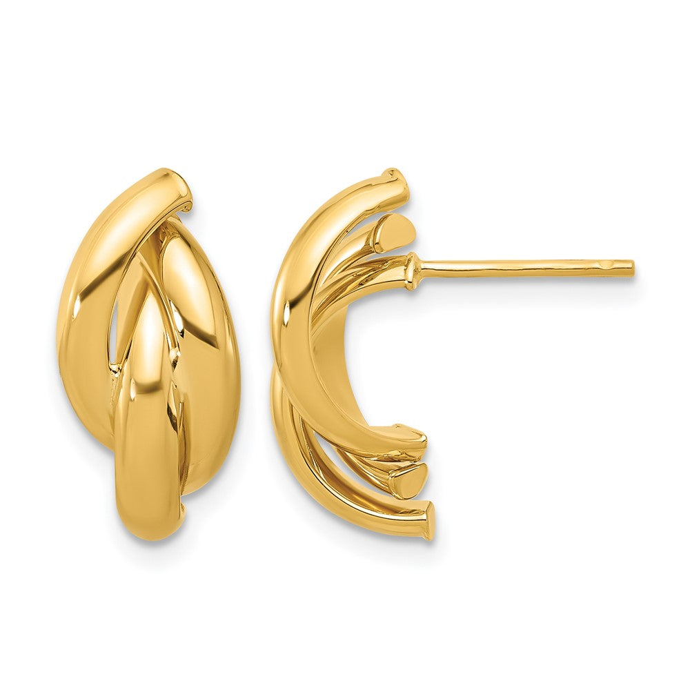 Polished Twisted Post Earrings - 15.85mm