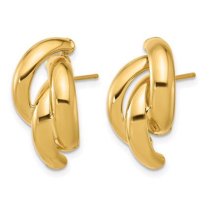 Polished Twisted Post Earrings - 17.85mm