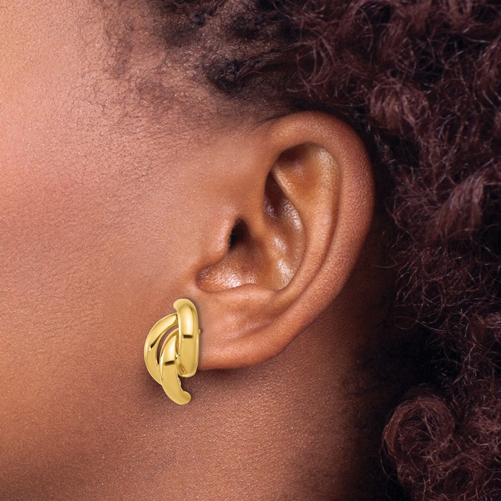 Polished Twisted Post Earrings - 17.85mm