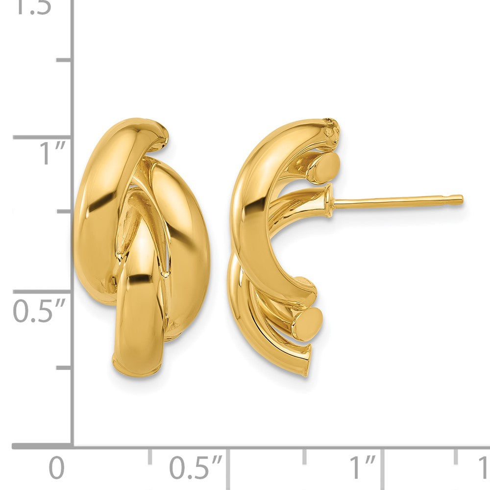 Polished Twisted Post Earrings - 17.85mm