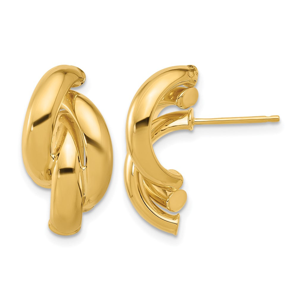 Polished Twisted Post Earrings - 17.85mm
