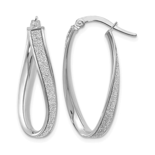 Polished Glimmer Infused Oval Hoop Earrings