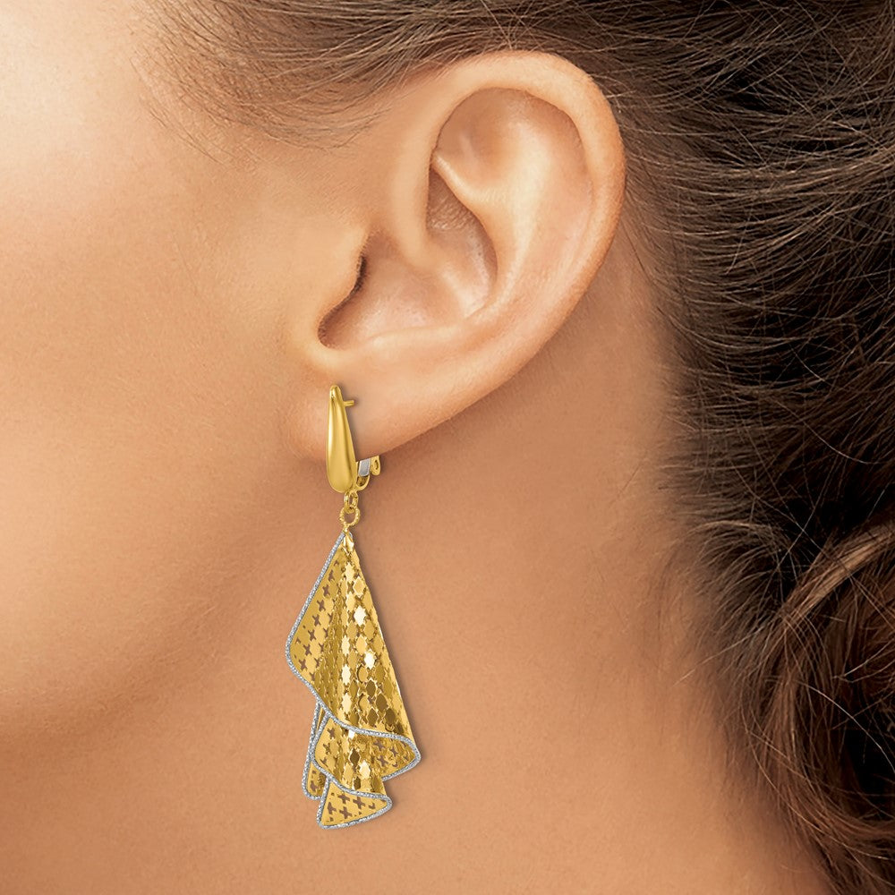 Polished & D/C Post Omega Dangle Earrings