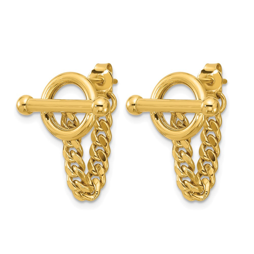 Polished Toggle Chain Post Earrings