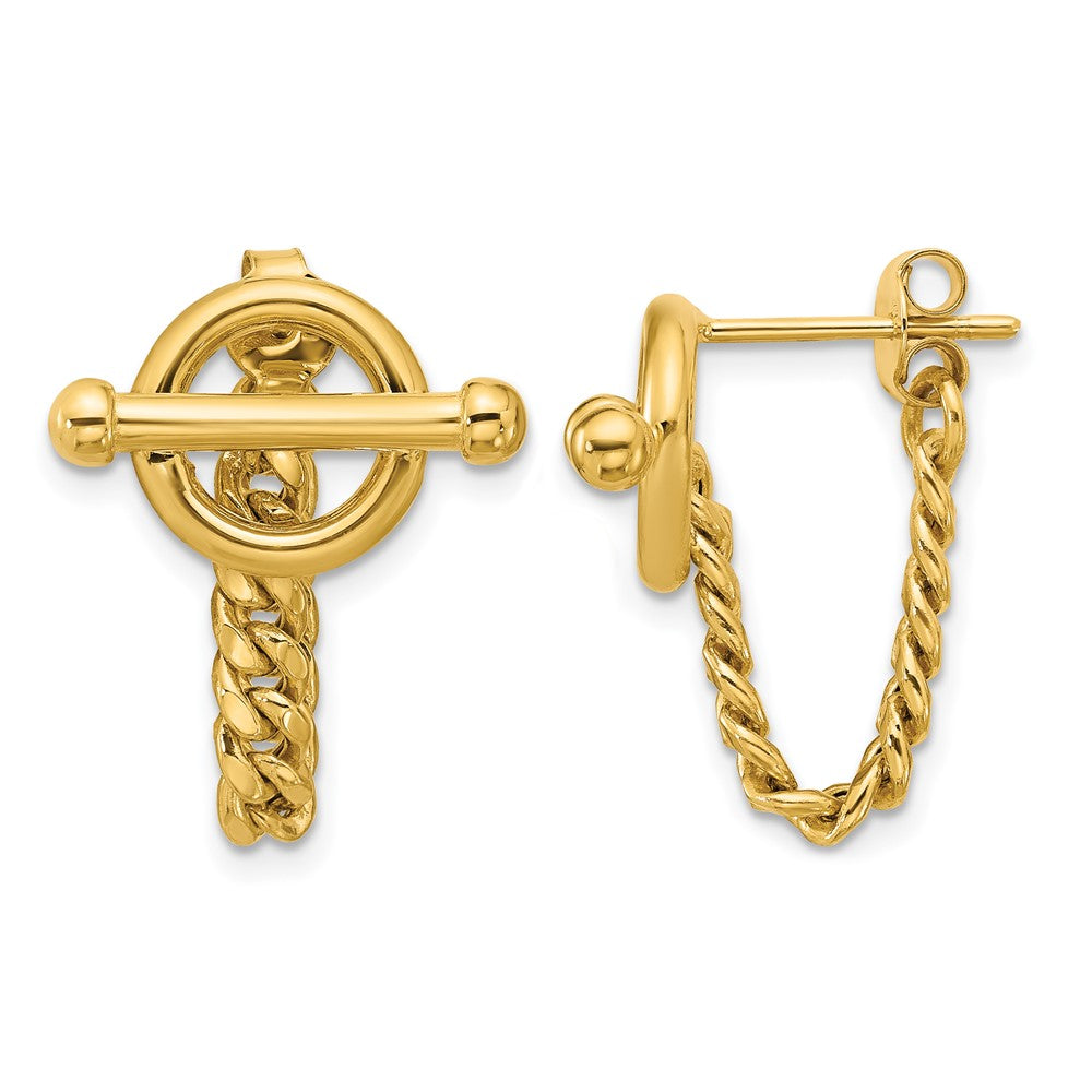 Polished Toggle Chain Post Earrings