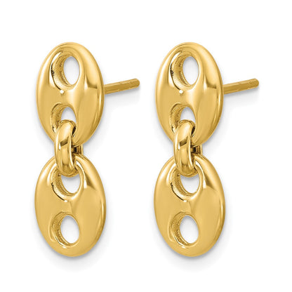 Polished Hollow Dangle post Earrings