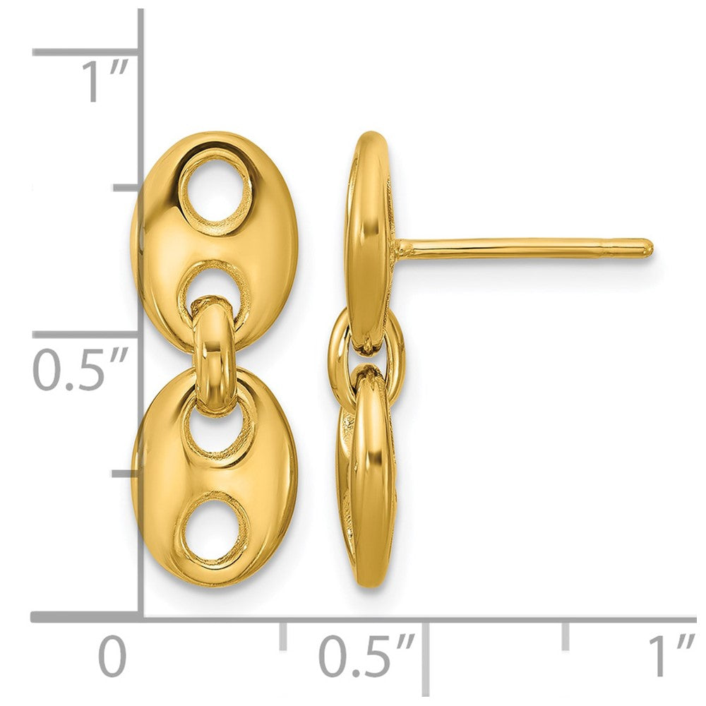 Polished Hollow Dangle post Earrings