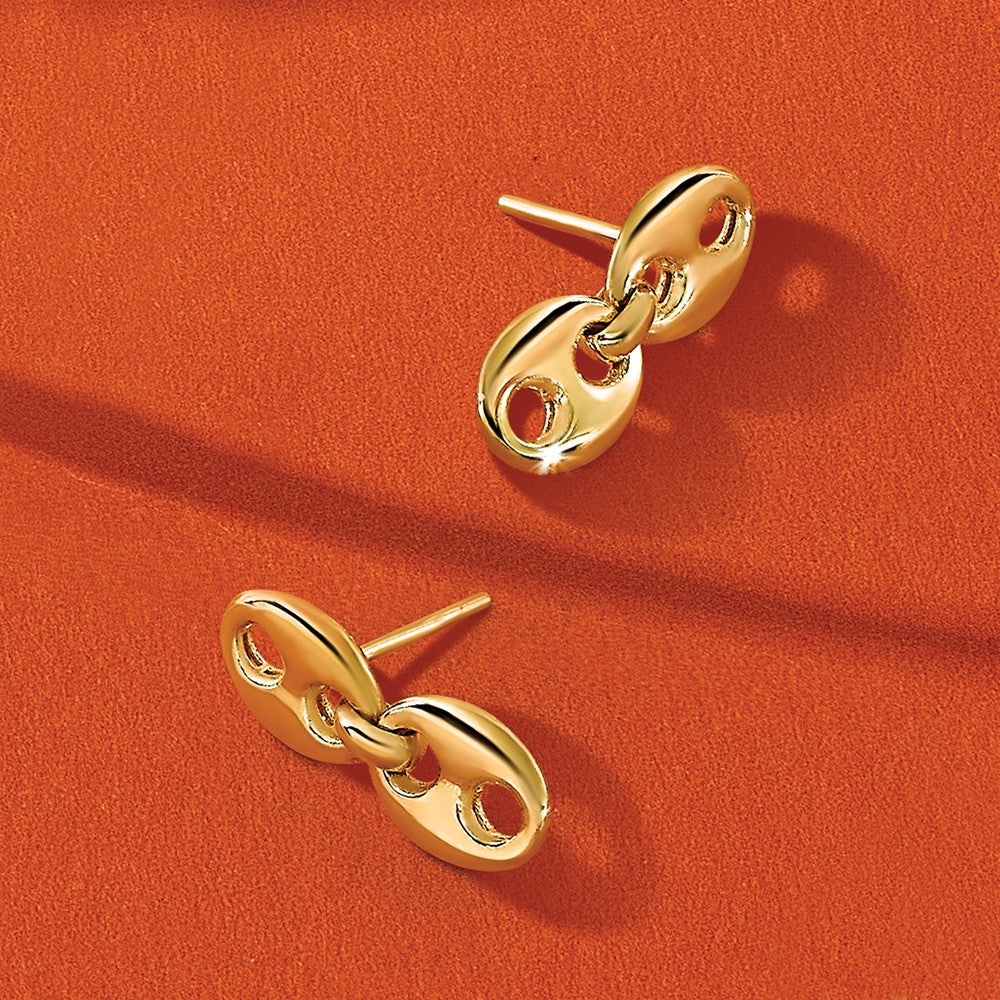 Polished Hollow Dangle post Earrings