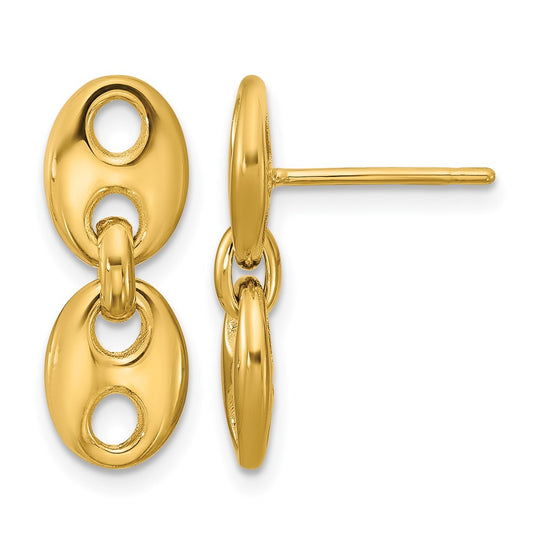Polished Hollow Dangle post Earrings
