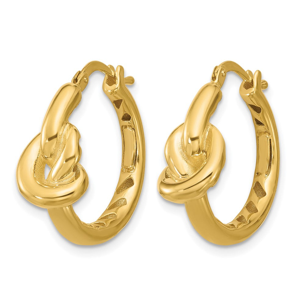 Polished Hollow Knot Round Hoop Earrings