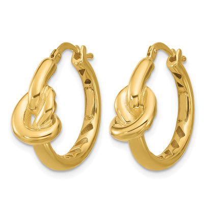Polished Hollow Knot Round Hoop Earrings