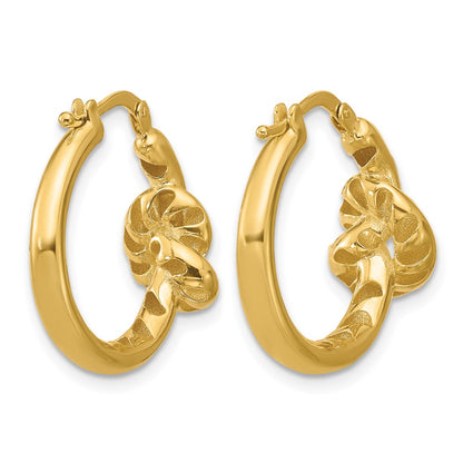 Polished Hollow Knot Round Hoop Earrings