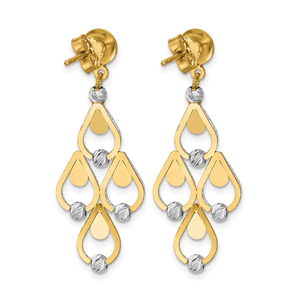 TT Polished / Dia-cut Chandelier Dangle Post Earrings
