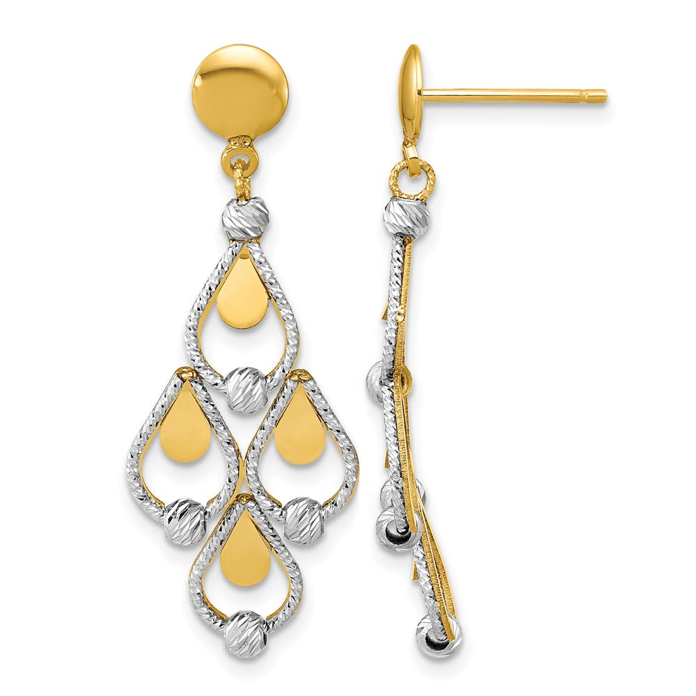 TT Polished / Dia-cut Chandelier Dangle Post Earrings