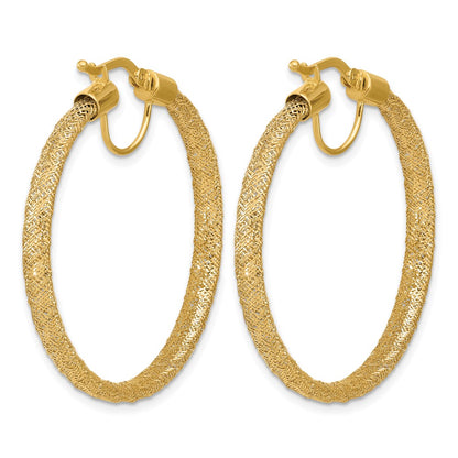 Polished Mesh Round Hoop Earrings