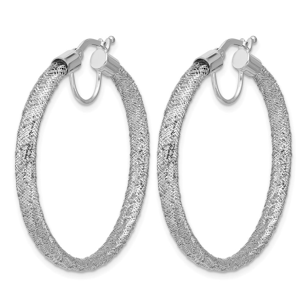 Polished Mesh Round Hoop Earrings