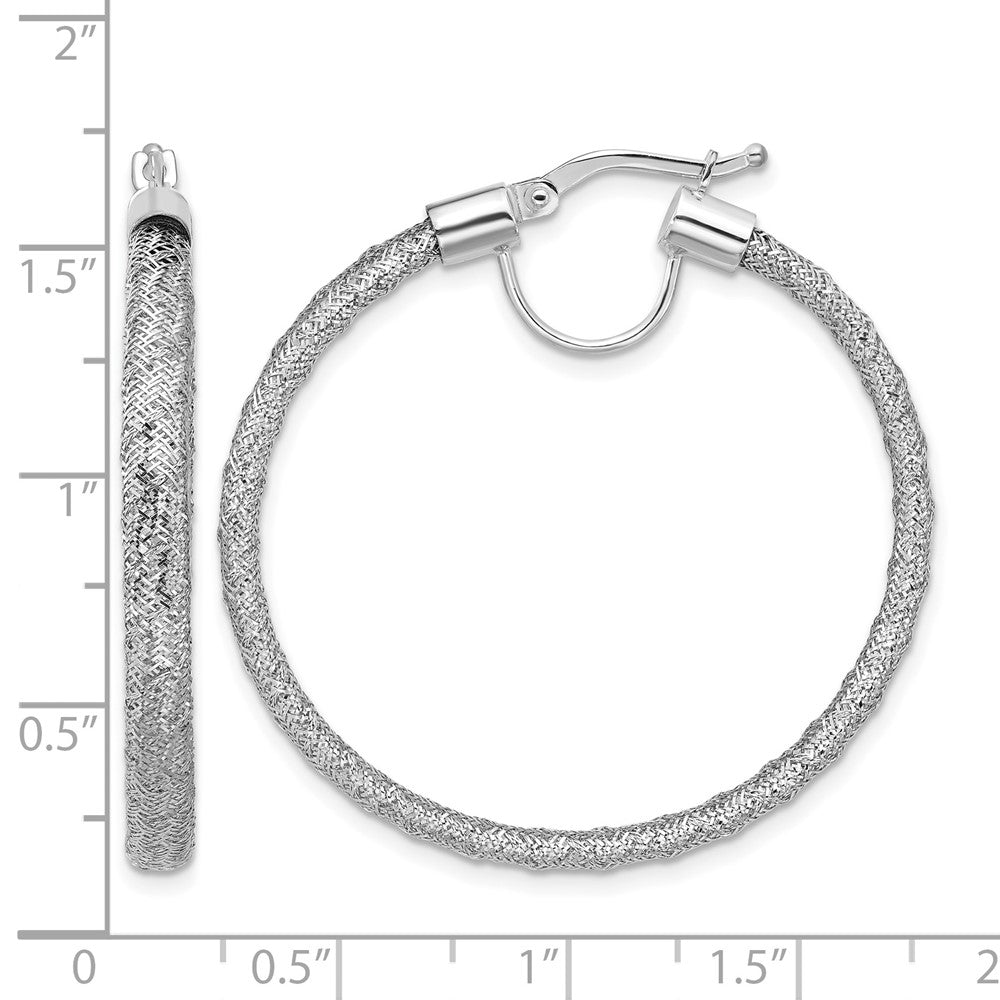Polished Mesh Round Hoop Earrings
