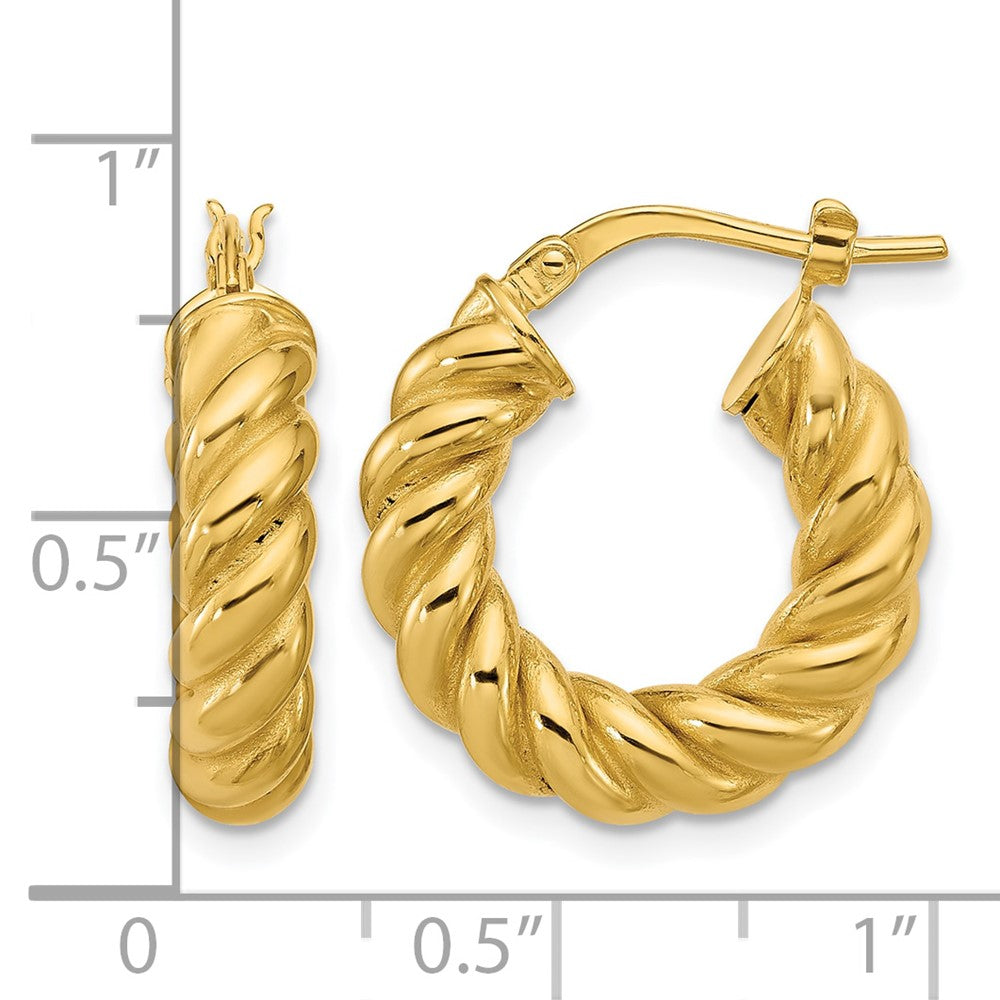 Polished/Twisted Round Hoop Earrings - 2.71-2.83g