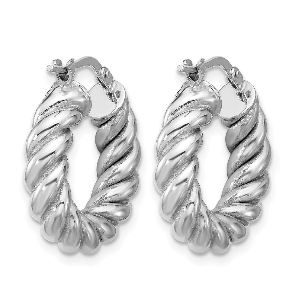 Polished/Twisted Round Hoop Earrings - 2.71-2.83g