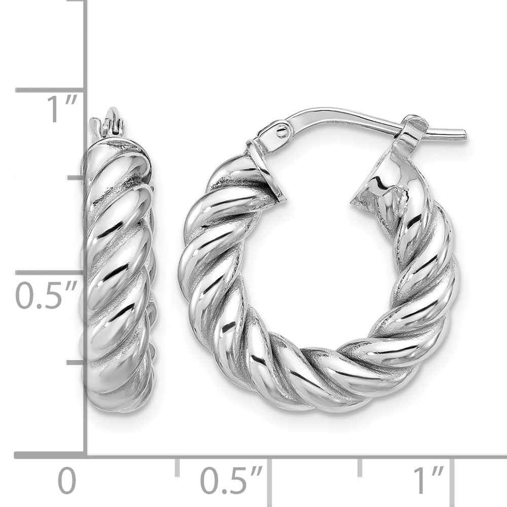 Polished/Twisted Round Hoop Earrings - 2.71-2.83g