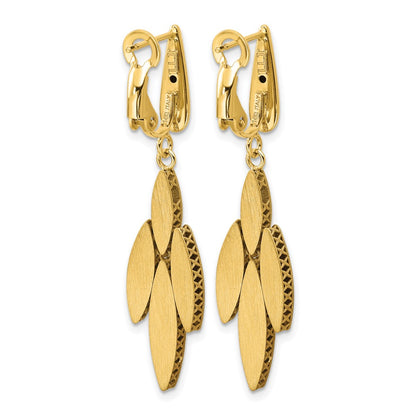 Polish/Dia-cut Fancy Dangle Omega Earrings