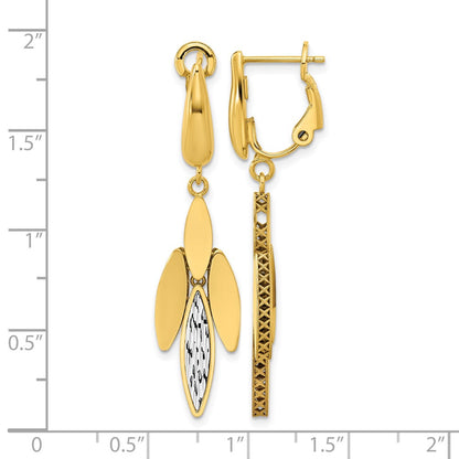Polish/Dia-cut Fancy Dangle Omega Earrings