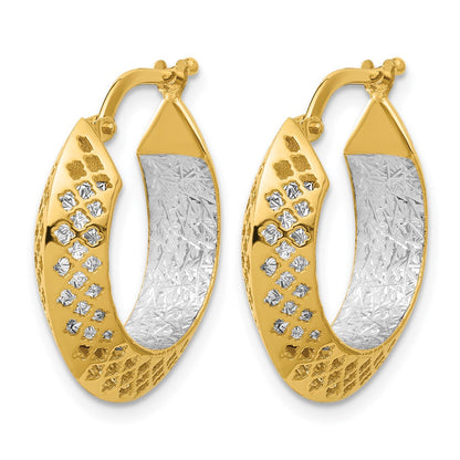 Polished and Diamond-cut Hoop Earrings - 5.25mm