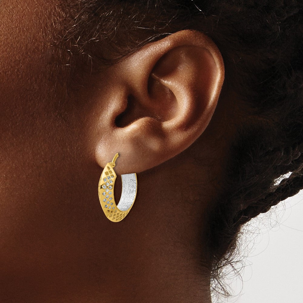 Polished and Diamond-cut Hoop Earrings - 5.25mm