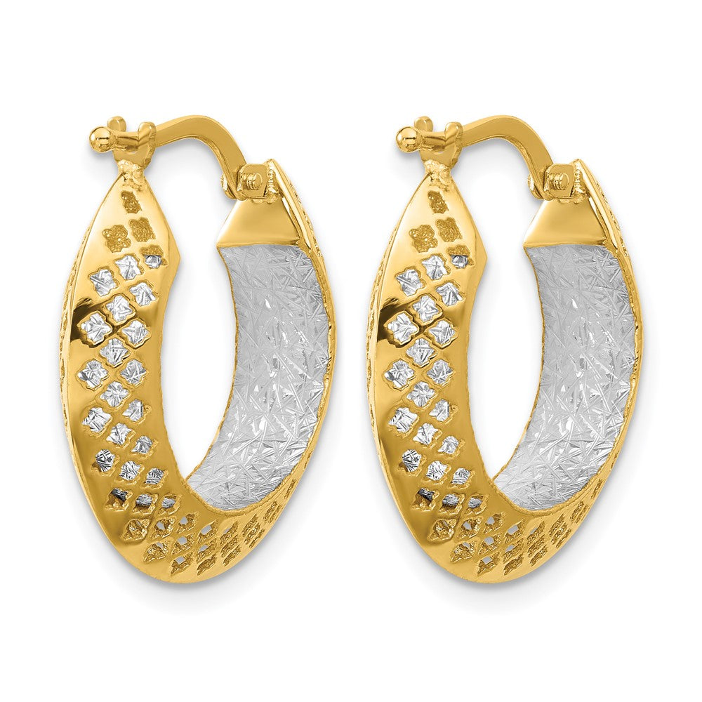 Polished and Diamond-cut Hoop Earrings - 5.25mm