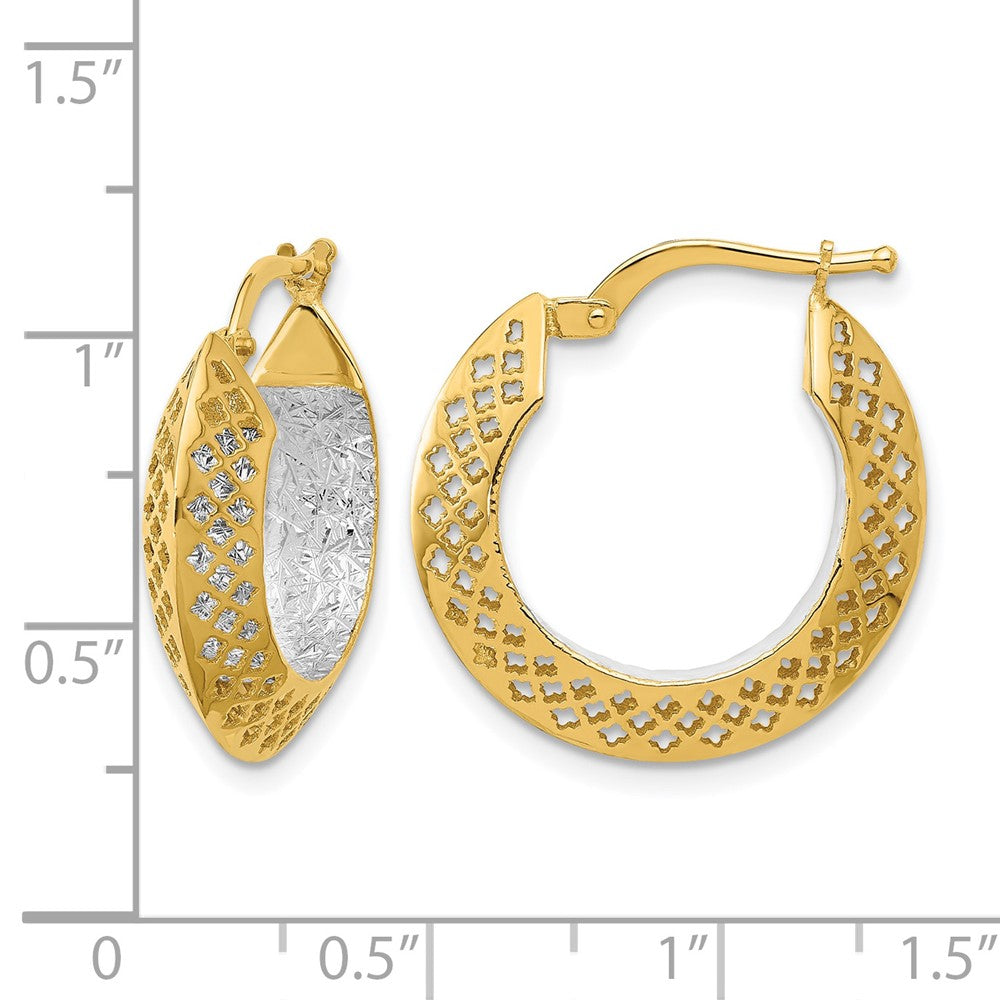 Polished and Diamond-cut Hoop Earrings - 5.25mm