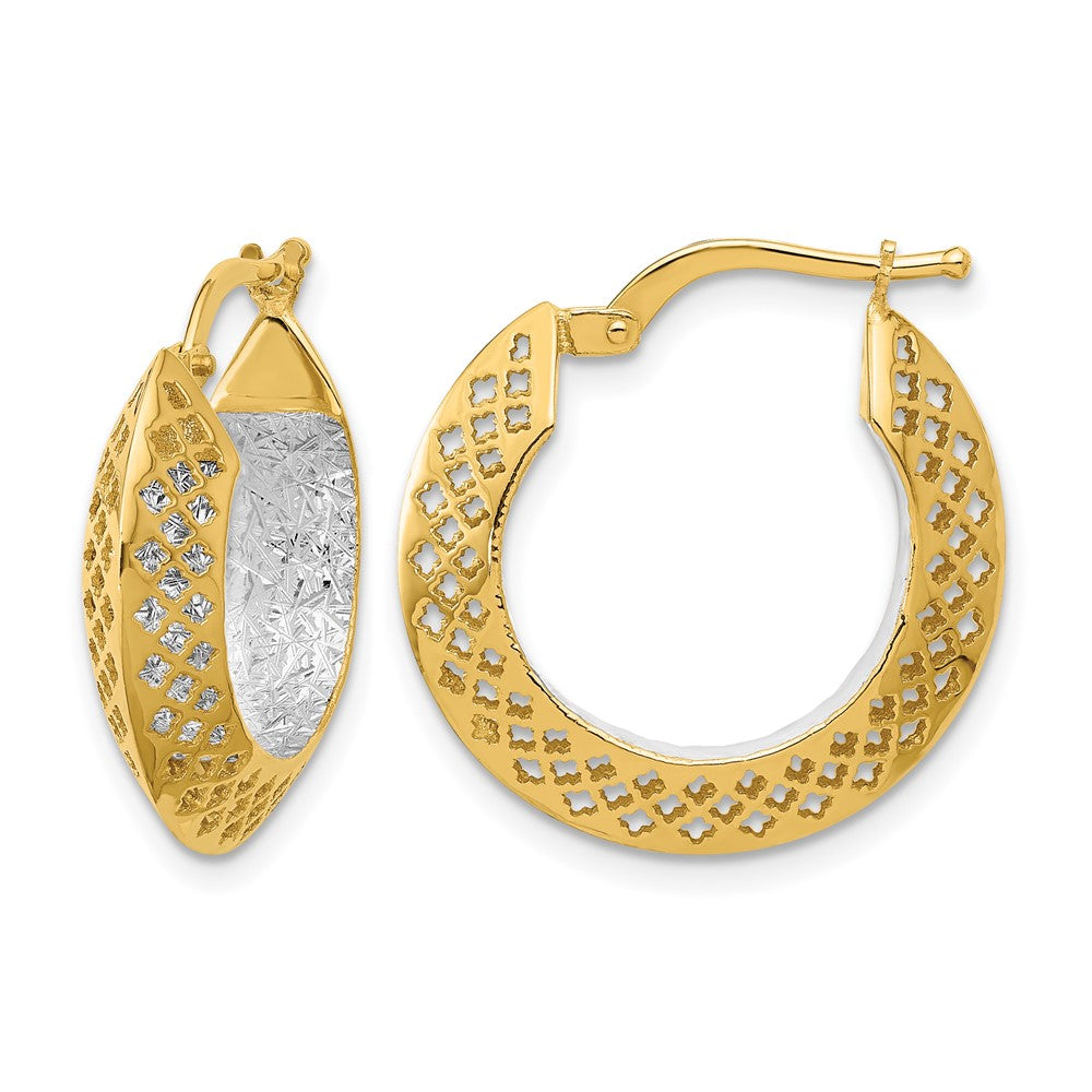 Polished and Diamond-cut Hoop Earrings - 5.25mm