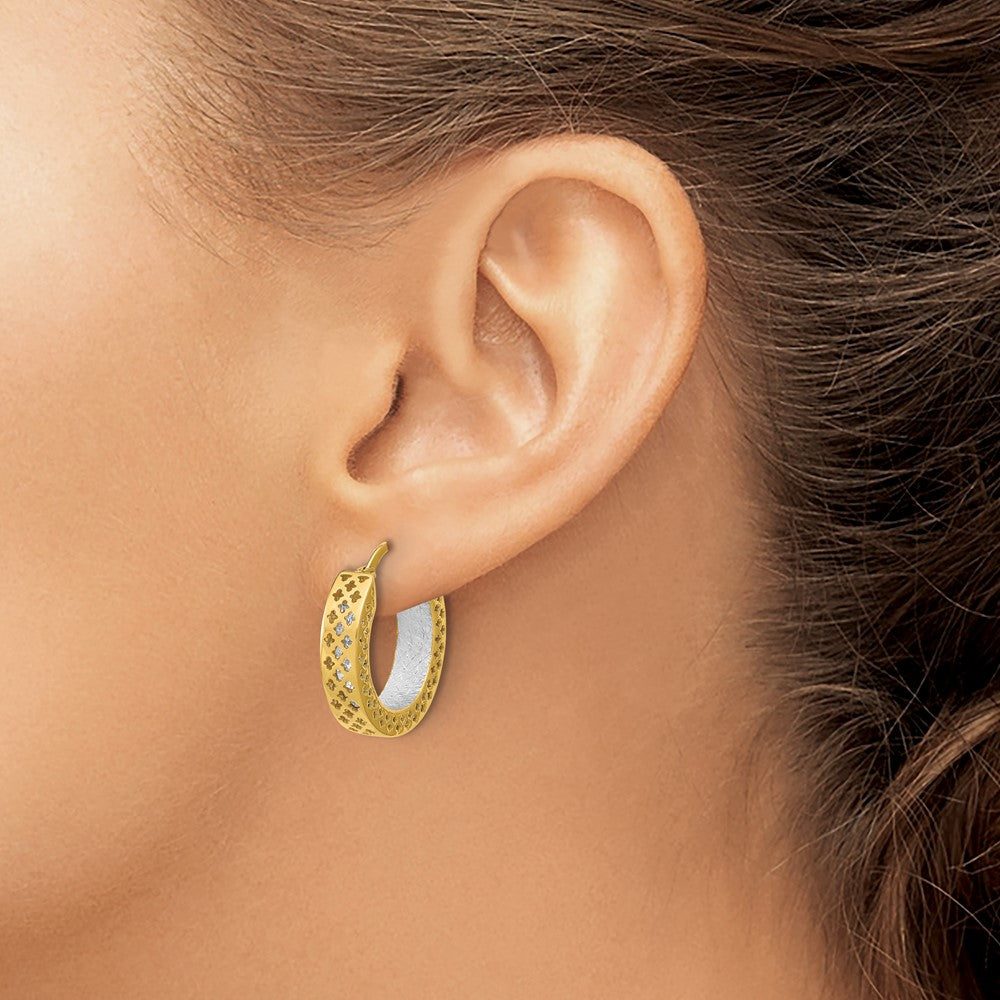Polished and Diamond-cut Hoop Earrings - 4.75mm