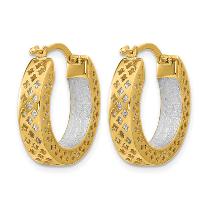 Polished and Diamond-cut Hoop Earrings - 4.75mm