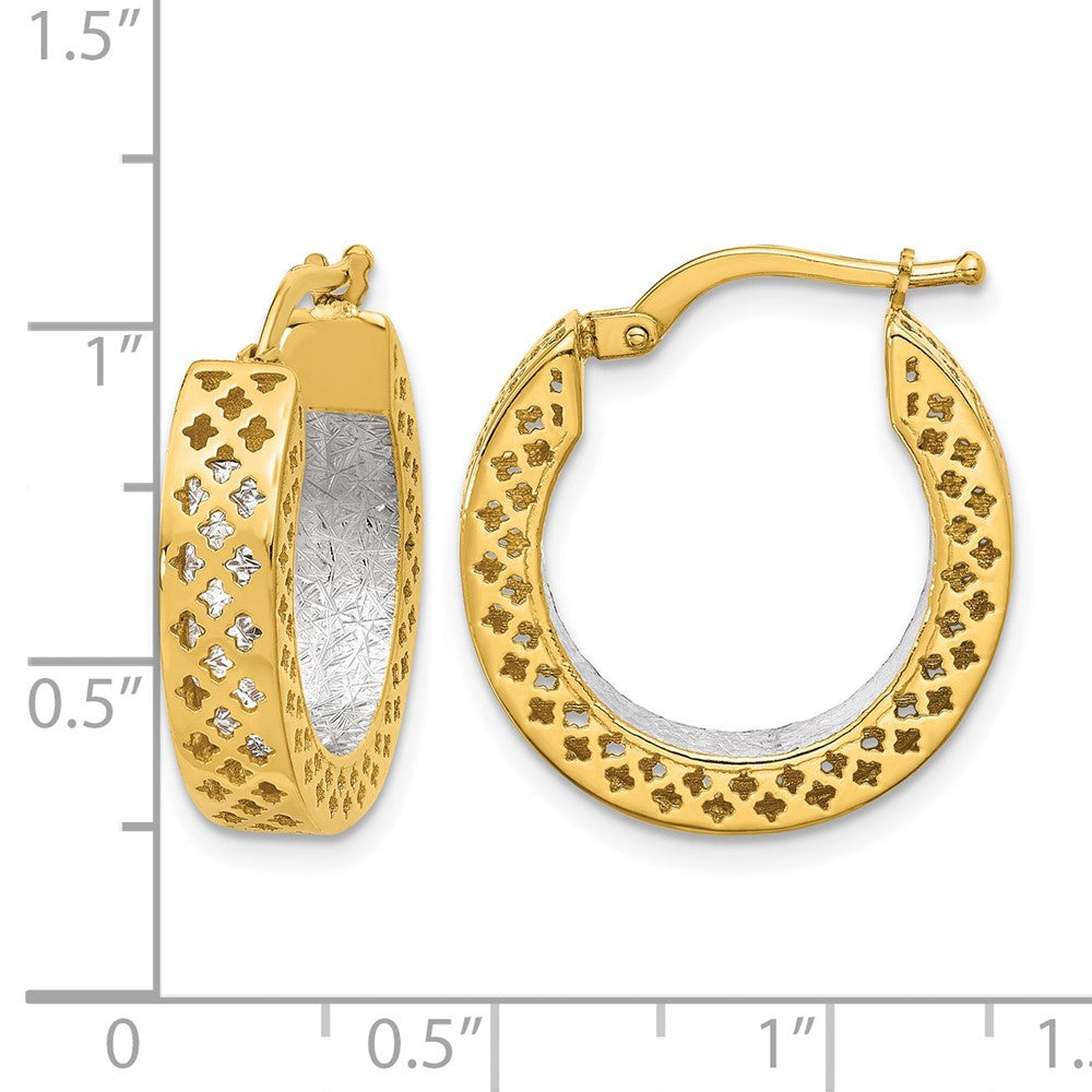 Polished and Diamond-cut Hoop Earrings - 4.75mm