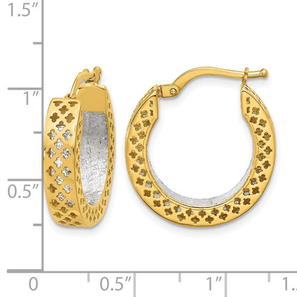 Polished and Diamond-cut Hoop Earrings - 4.75mm