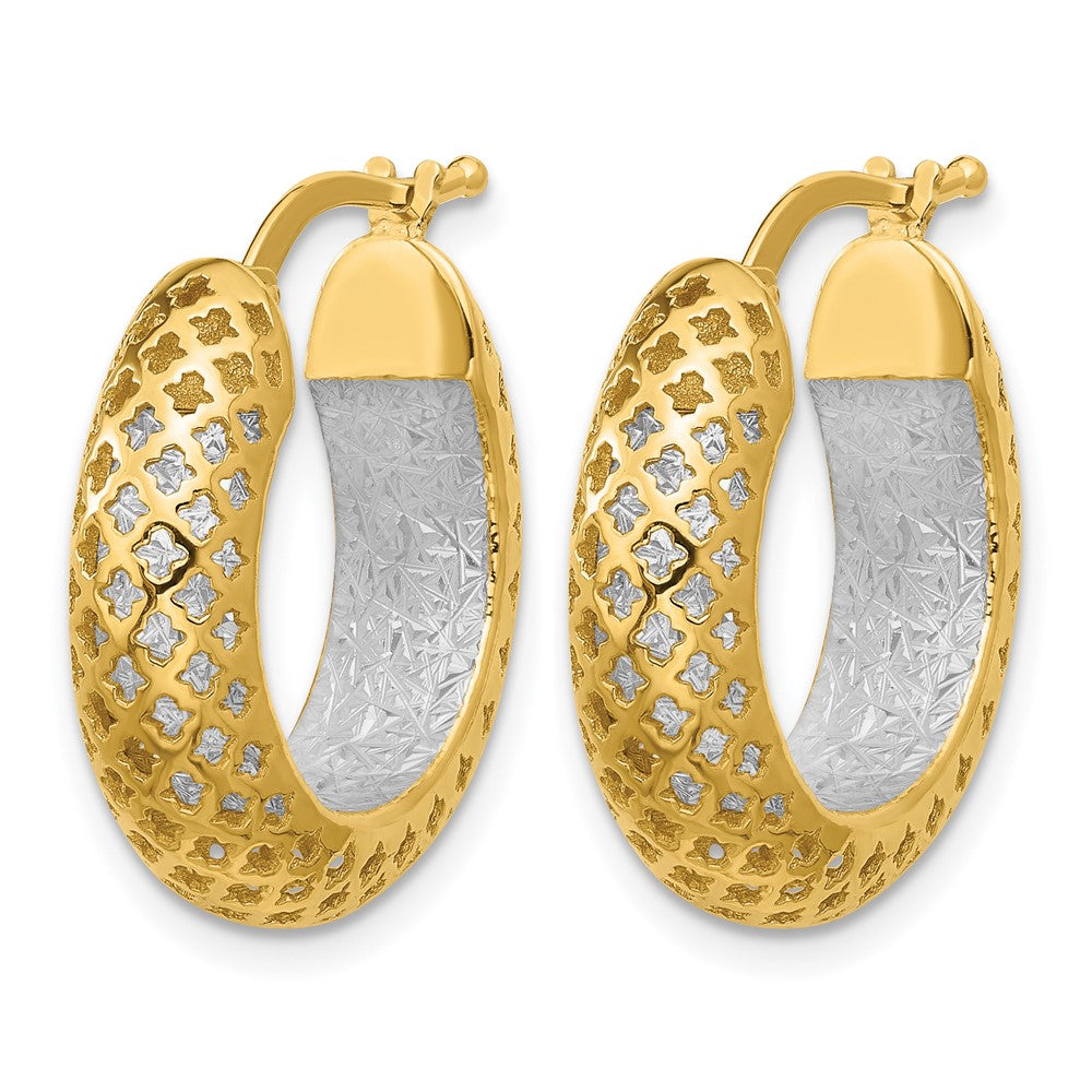 Polished and Diamond-cut Hoop Earrings - 5.75mm