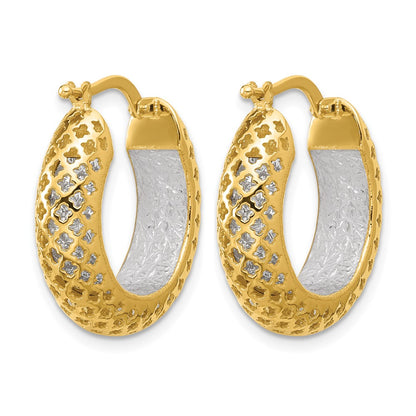 Polished and Diamond-cut Hoop Earrings - 5.75mm