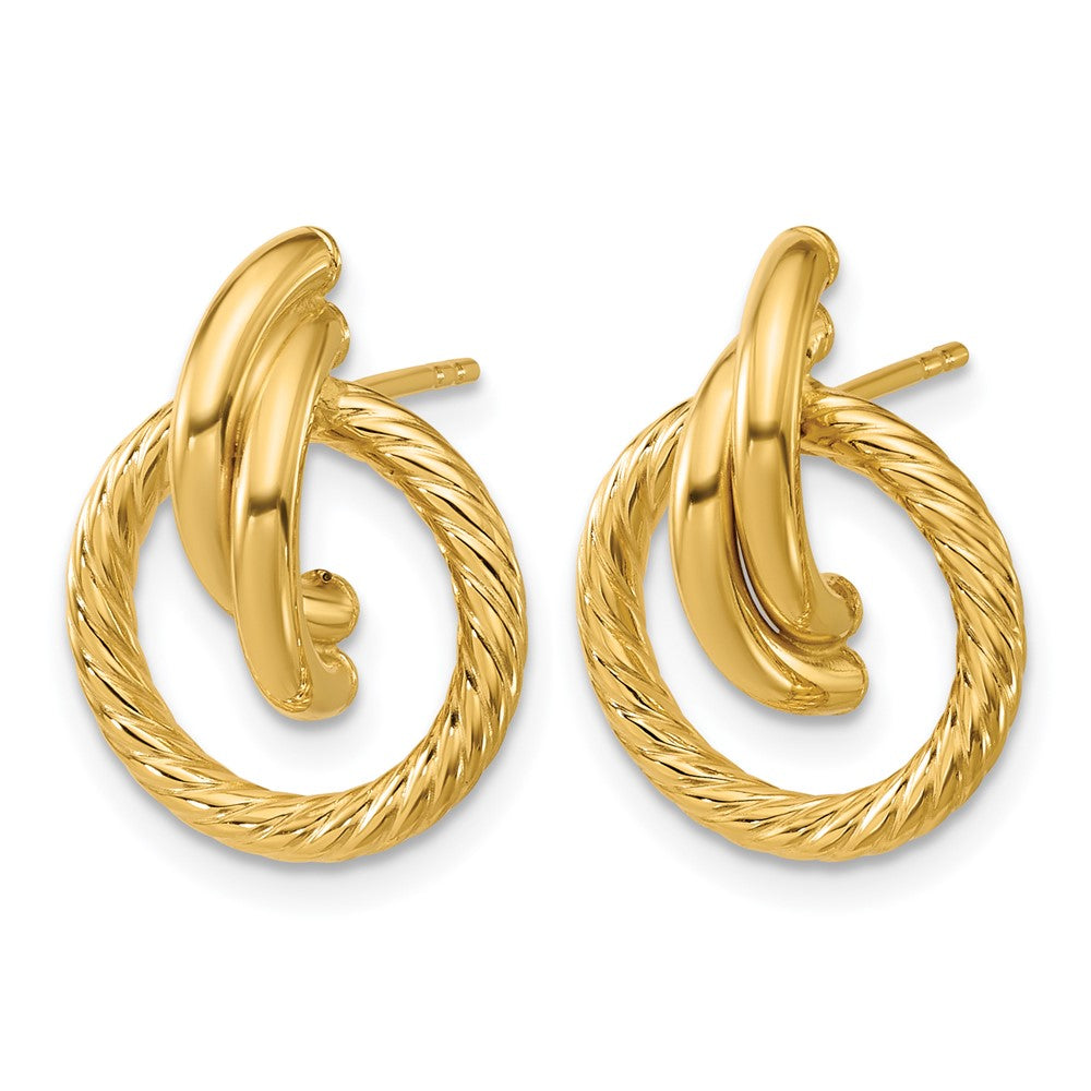 Polished and Twisted Circles Drop Post Earrings