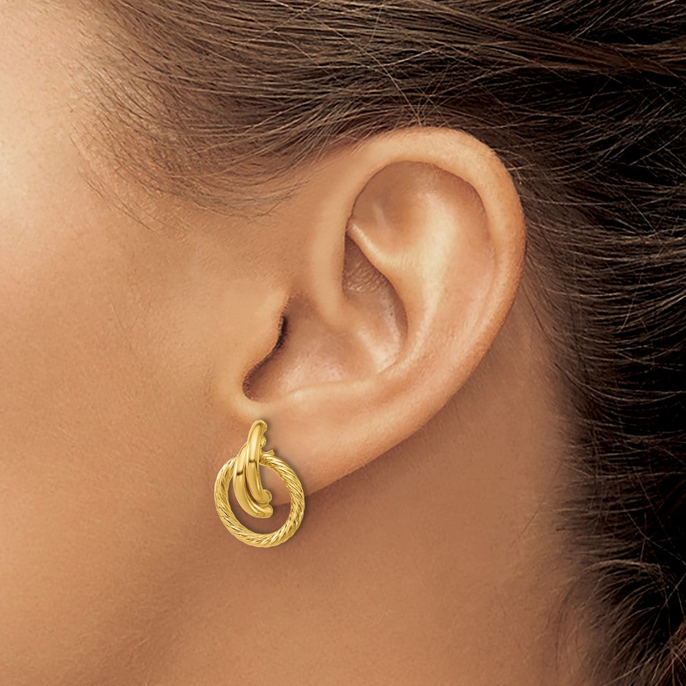 Polished and Twisted Circles Drop Post Earrings