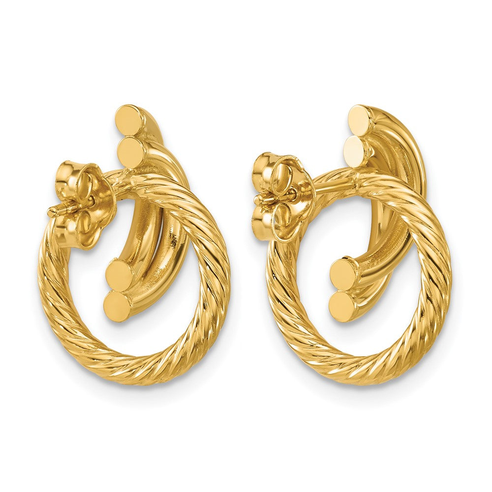 Polished and Twisted Circles Drop Post Earrings