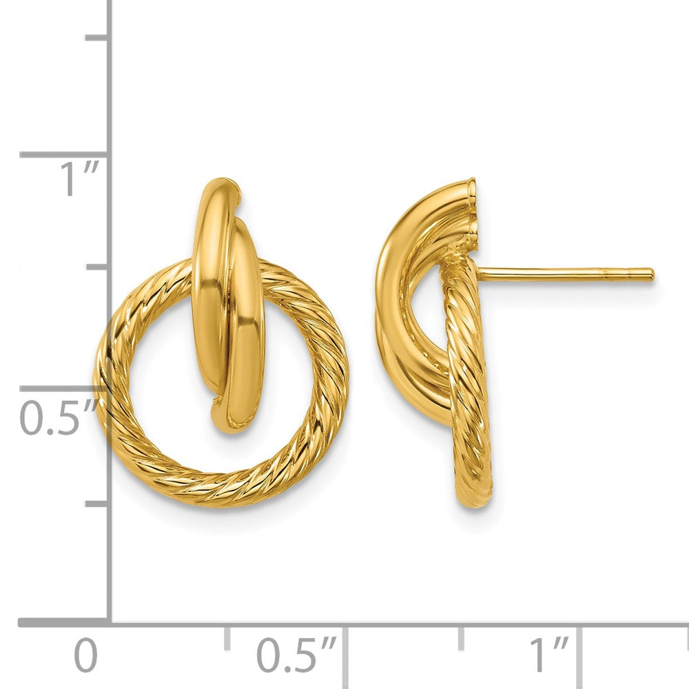 Polished and Twisted Circles Drop Post Earrings
