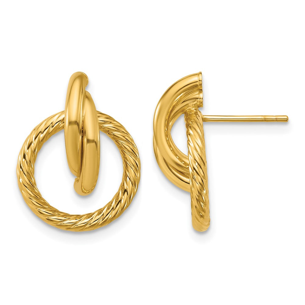 Polished and Twisted Circles Drop Post Earrings