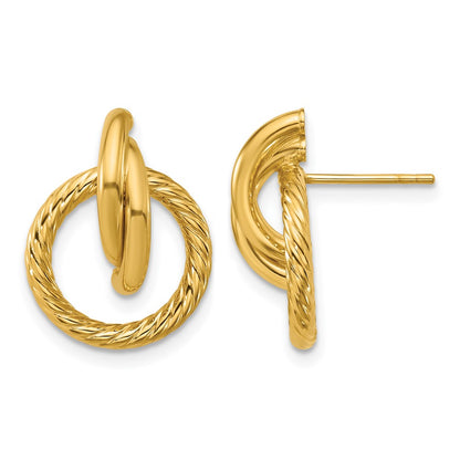 Polished and Twisted Circles Drop Post Earrings