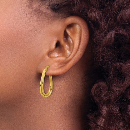 Polished Twisted Hoop Earrings - 3.5mm