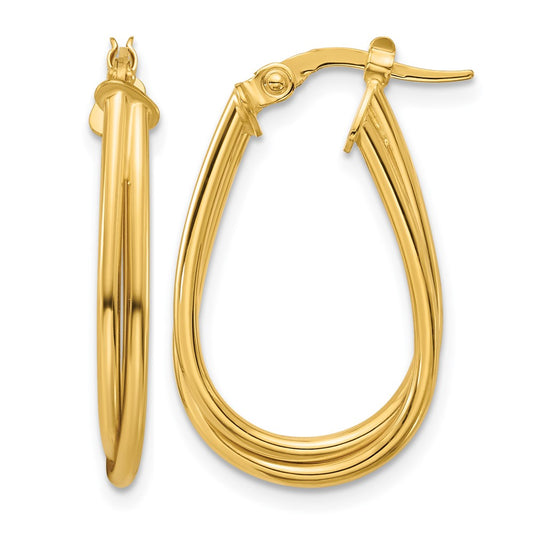 Polished Twisted Hoop Earrings - 3.5mm